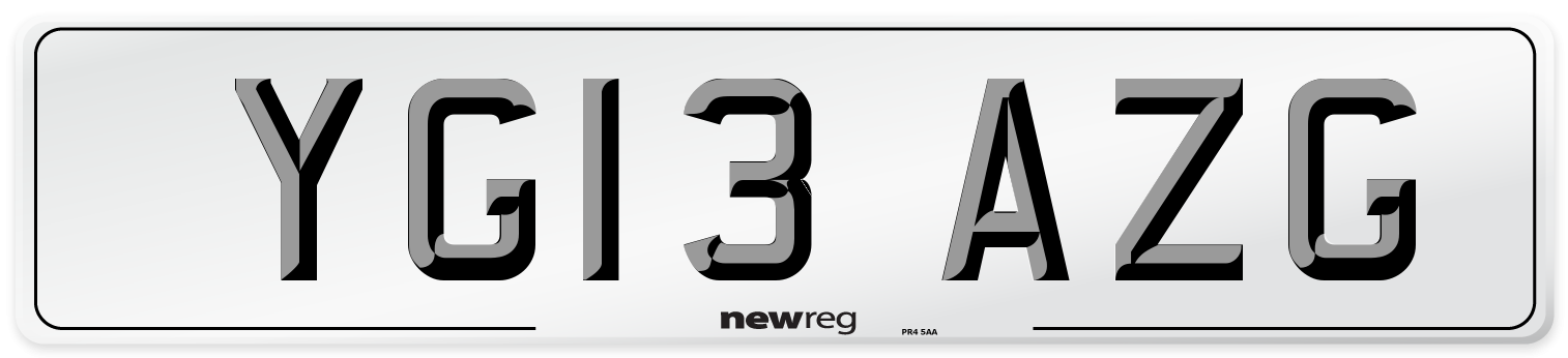 YG13 AZG Number Plate from New Reg